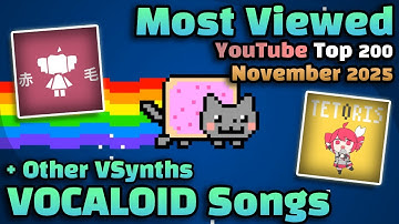 [TOP 200] Most Viewed VOCALOID Songs on YouTube (November 2025)