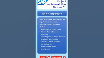 SAP - Project preparation Phase in SAP Implementation | SAP FI, CO, MM, SD| #sap #sapimplementation