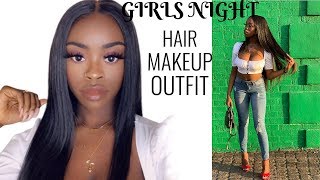 3-IN-1 GRWM GIRLS NIGHT OUT | HAIR, MAKEUP, OUTFIT Ft Diamond Virgin Hair Company | Oré O