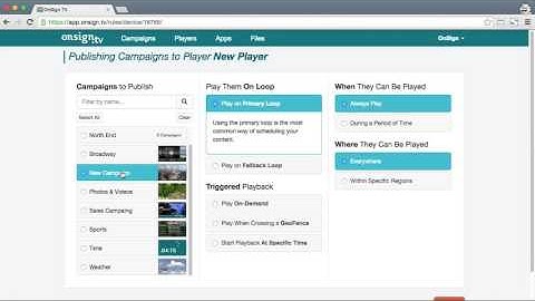 Tutorials OnSign TV! - How to publish your campaign