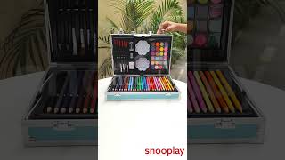 2 Layers Art Supplies Coloring Portable Case Kit (145 Pieces)