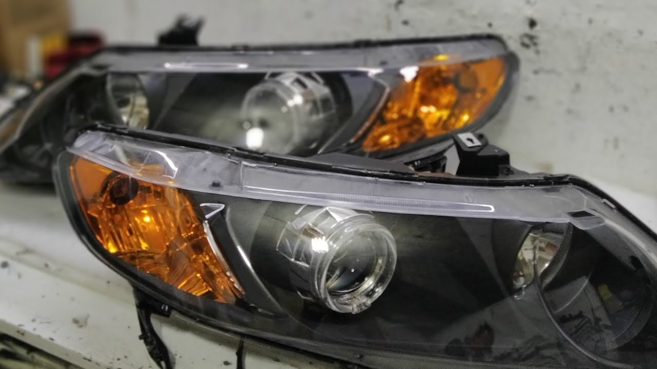 Farol Honda Civic estilo americano com projetor