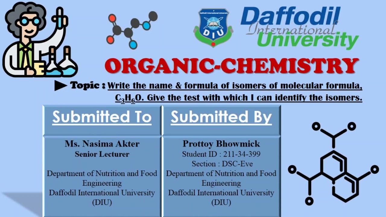 The Name & formula of isomers C3H6O || Present By Prottoy Bhowmick (Me) 🐸 - youtube
