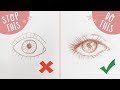 HOW TO DRAW EYES - Do&#39;s and Don&#39;ts! (Realistic Drawing Tutorial for Beginners)