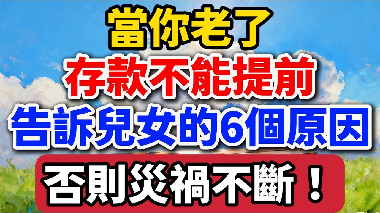 當你老了，存款不能提前告訴兒女的6個原因，否則災禍不斷！【老羅愛分享】#晚年生活 #養老 #人生感悟 #家庭關系 #退休 #理財 #生活智慧 #情感故事