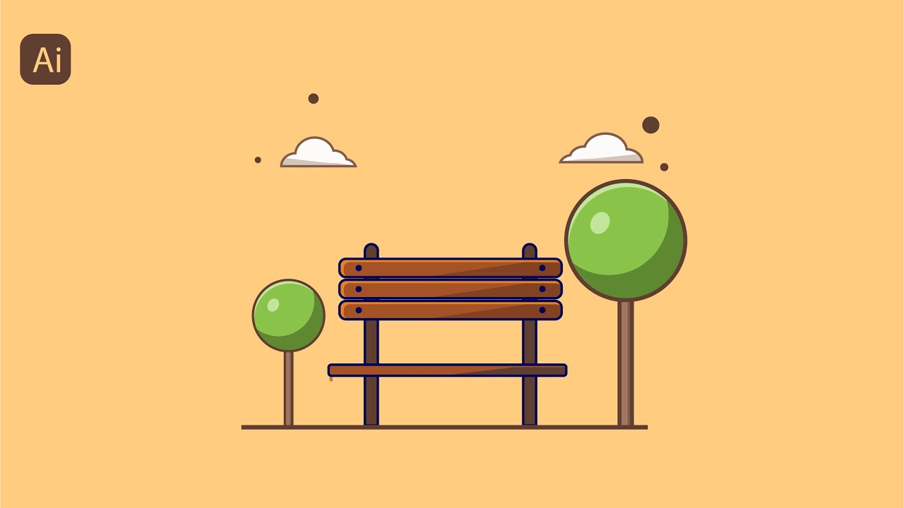 park illustration art-Adobe illustrator - YouTube