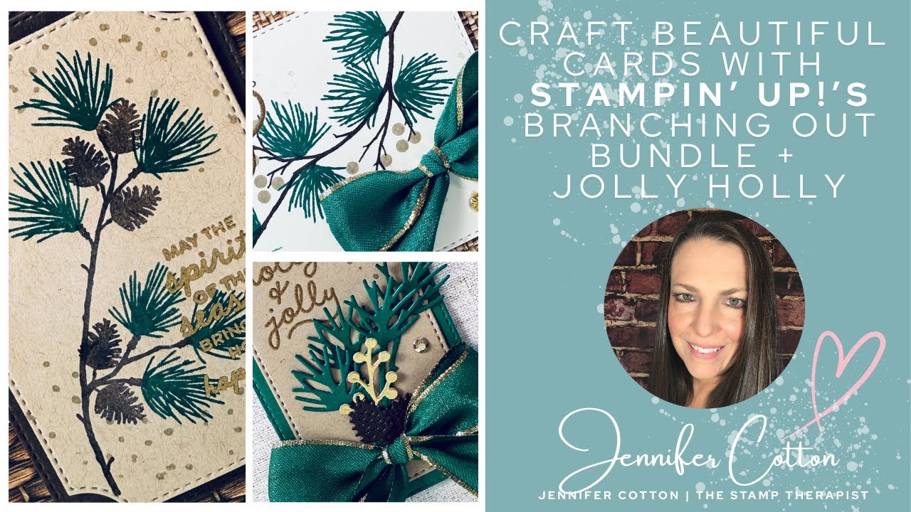 Make 3 Elegant Christmas Cards with the Branching Out Bundle | Heat Embossed Holiday Class