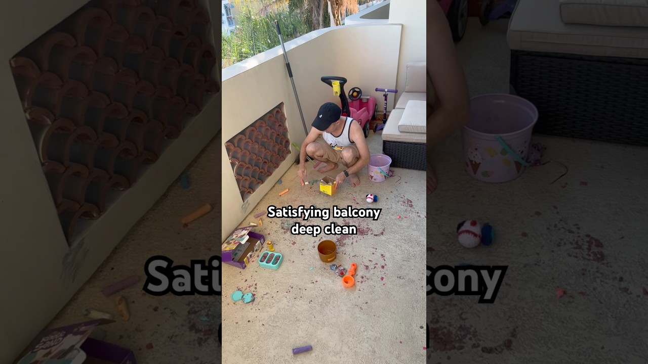 Satisfying balcony deep clean ASMR