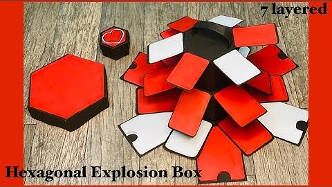 Hexagonal Explosion Box Greeting Card | Full tutorial | 7 layered |Process video| PASSION Here |