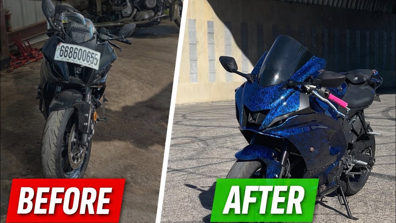 Yamaha R7 Full Rebuild in 5 Minutes! 🔥 (Before & After) #yamaha #motorcycle #rebuild 