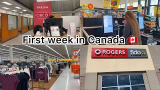FIRST WEEK IN CANADA AS AN INTERNATIONAL STUDENT|Bank account,SIN,Sim Card