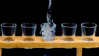 Set of 6 Shot Glasses with Wooden Holder - 40ml - GEEZY