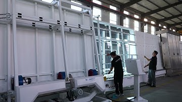 Automatic double glass line with low-e film rotary table and Automatic sealing robot