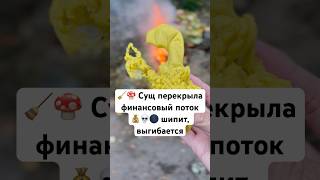 🧹🍄 Сущ сидит и перекрыла финансовый поток 💰💀🌑 шипит, чистка негатива воском🕯️