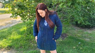 簡単かぎ針編みのセーター|かぎ針編みのセータードレス|かぎ針編みのチュニック|バッグOデイかぎ針編みチュートリアル730