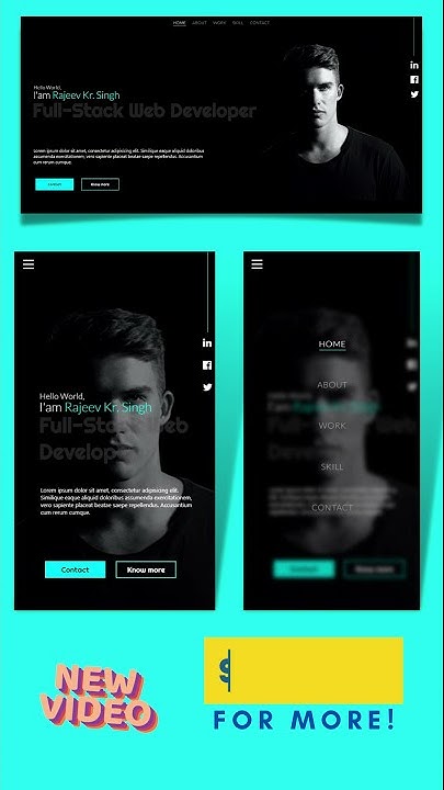 Create Portfolio Website Using HTML CSS & Javascript (Home Page Design ...
