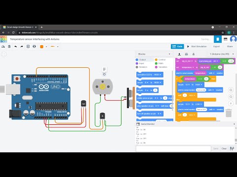 Temperature sensorTMP36 interfacing with Arduino in Tinkercad || Tinkercad