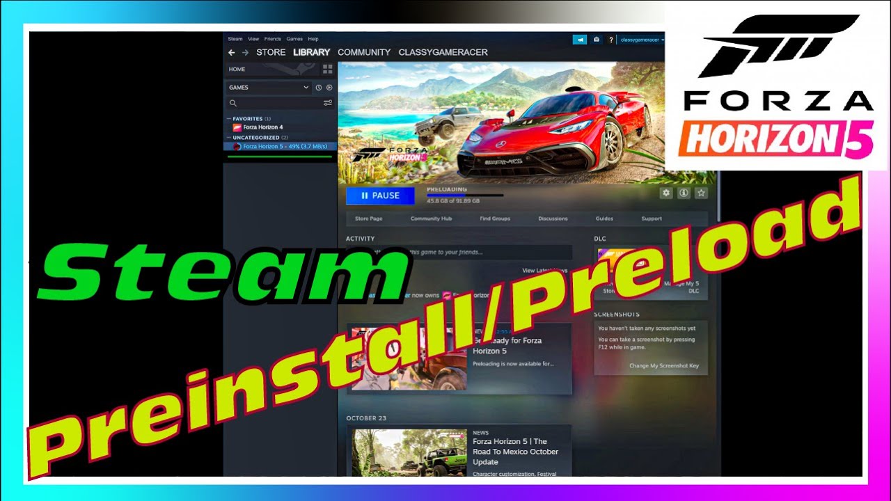 Preinstall(Preload) Forza Horizon 5 on Steam (Step by step video guide) 