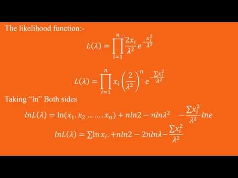Maximum Likelihood Estimator (MLE) of Rayleigh Distribution - YouTube