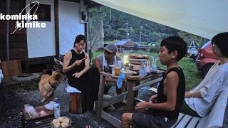 【古民家に住もう#354】漆喰壁完成〜七輪炭火の焼き鳥で乾杯👯