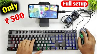 ₹500 keyboard mouse usb hub otg from flipkart | buy & setup ⌨️ 🖱 in mobile for gaming free fire screenshot 4