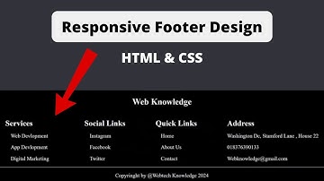 How to Make Simple Responsive Footer using HTML & CSS