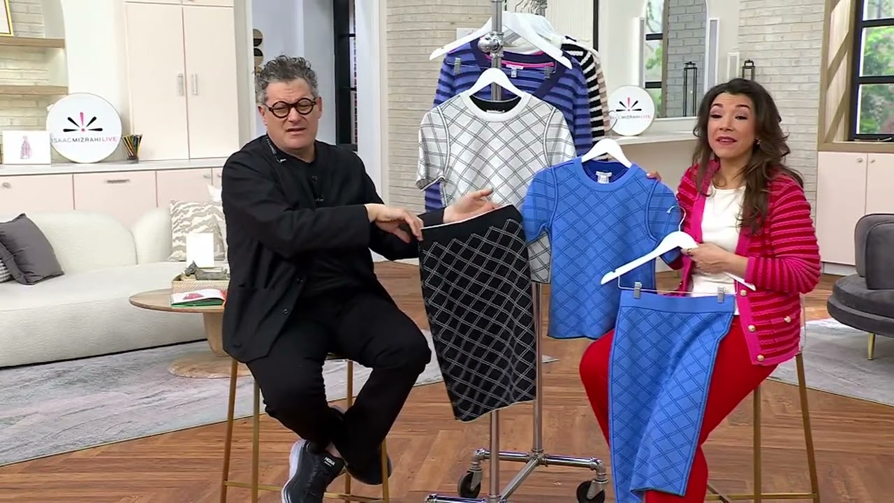 Isaac Mizrahi Live! Reversible Jacquard Short Sleeve Sweater on