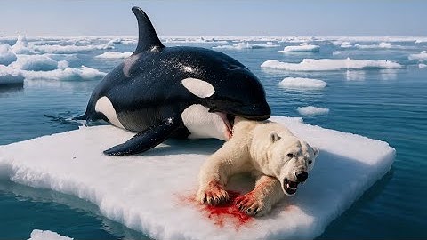 Giant killer whales are feeding on polar bears. The rescue team arrived in time to save it!