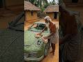 Amazing coconut leaf Porsche 911 Turbo S Craft 🌿 #handcrafted #leafart #shorts #coconutleaf