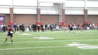 Jon Hays throwing a dart to Luke Matthews (Utes Pro Day)