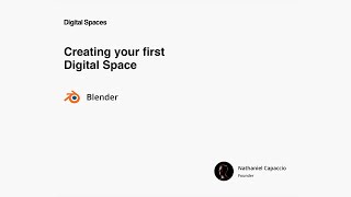 Create Your First Digital Space | Blender