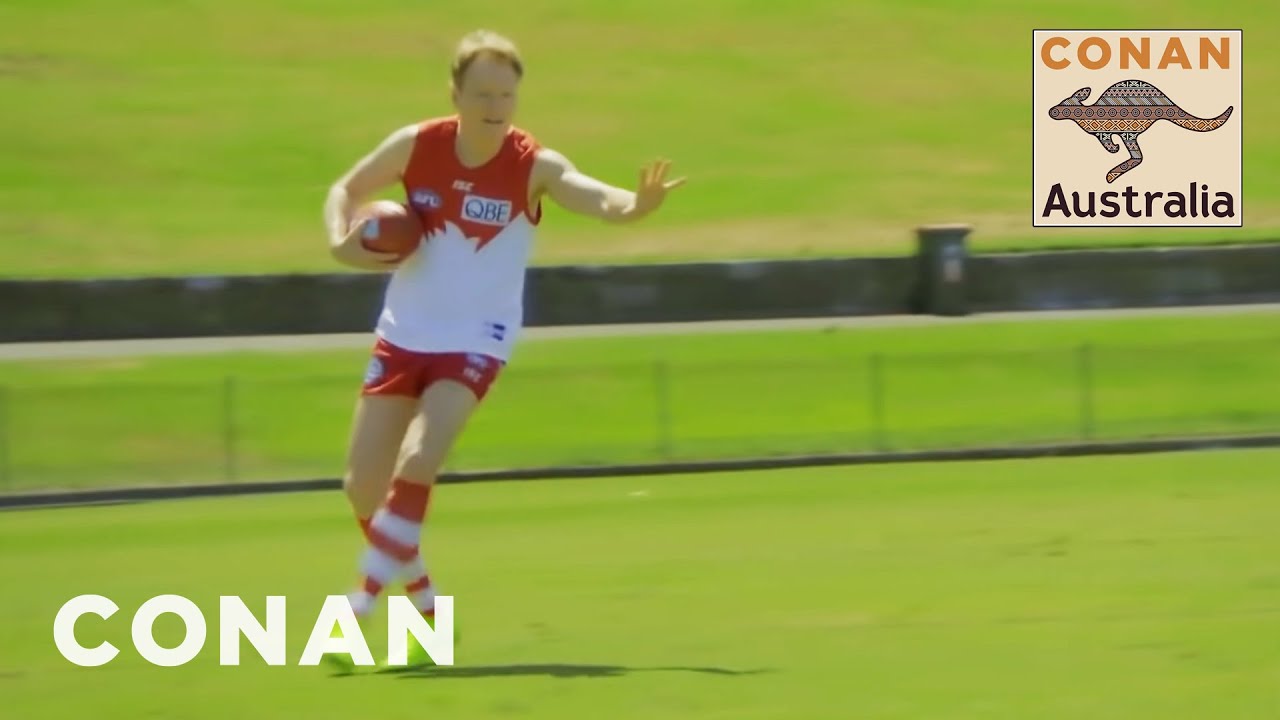 Conan Plays Australian Rules Football With The Sydney Swans - CONAN on TBS