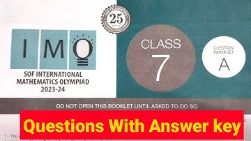 Class 7, IMO 2023 - 24 Level 1 Set A Question Paper / SOF Mathematics Olympiad 2023 - 24