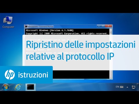 Ripristino delle impostazioni relative al protocollo IP