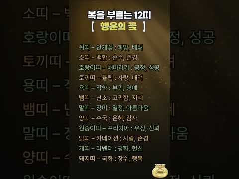 꽃도 내 띠에 맞게! #띠별운세 #행운의꽃 #행운의숫자 #시니어운세 #12띠 #띠궁합 #2025운세 #복부르는꽃 #행운소품 #시니어취미 #운세이야기 #꽃이야기 #좋은기운