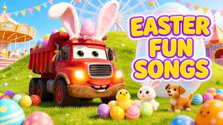 Easter Truck &amp; Animal Songs for Kids | 10+ Minutes of Egg Hunt Fun