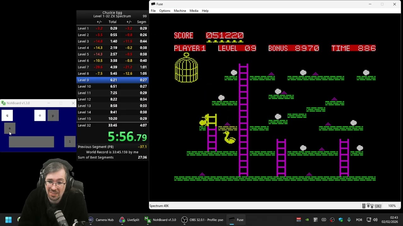 Speedrun [FAIL] Chuckie Egg Level 1-32 ZX Spectrum - YouTube