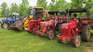 JCB 3dx Mud Loading Tractor | Mahindra 275 Mahindra 575 Mahindra 265 Powertrac Tractor #jcb #tractor