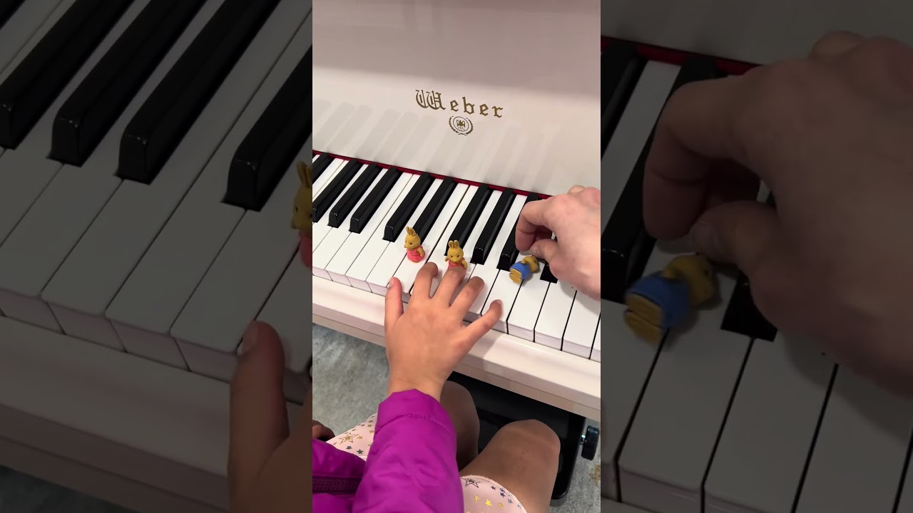 Teaching inversion and turning it into game! Knocking down the bunnies #pianopedagogy #kidspiano
