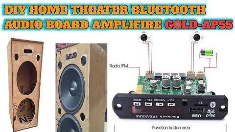 DIY HOME THEATER 10"×2 WOOFER GOLD AP55 | AP55 BLUETOOTH AUDIO BOARD | HOW TO MAKE HOME THEATER AT 🏠