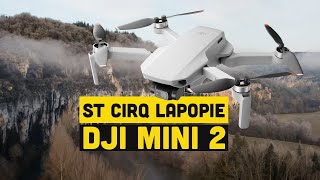Cinematic Winter Landscape Drone Fly Lot River And Cliffs St Cirq Lapopie France  4k Dji Mini2