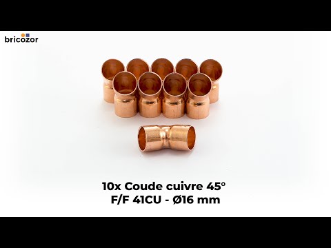 10 X Coude cuivre 45° F/F à souder 41CU - différents diamètres BRICOZOR