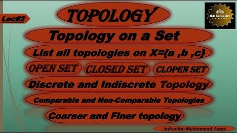 Topology||Lec#2||Topology on a Set||Discrete & Indiscrete Topology||Coarser & Finer Topology