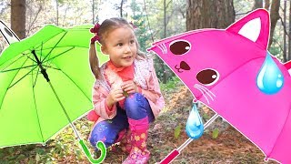 Rain rain go away song | KiKi and her dolls play in the rain | Rhyme for children