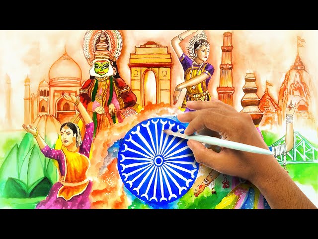 Independence Day India Sketch Stock Photos and Images - 123RF