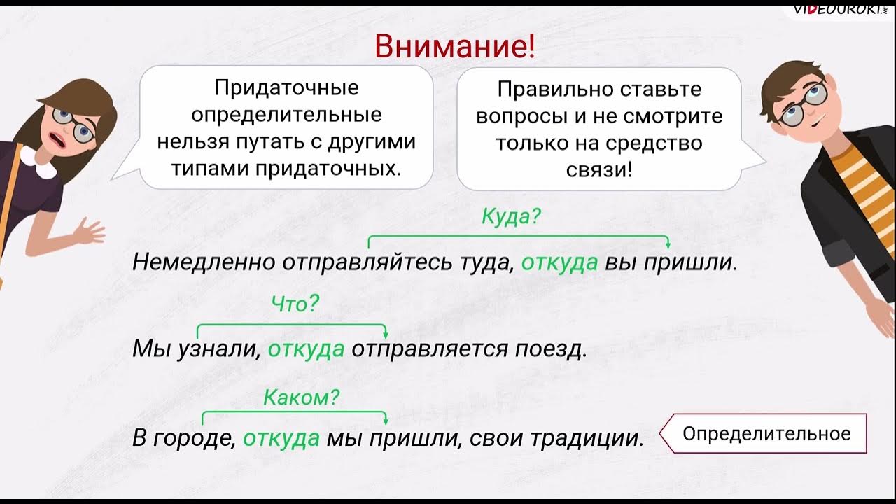 Типы придаточных в СПП - YouTube