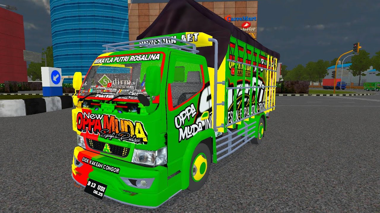 Viral Truck Canter  New Oppa  Muda  Full Anim Mod Bussid  