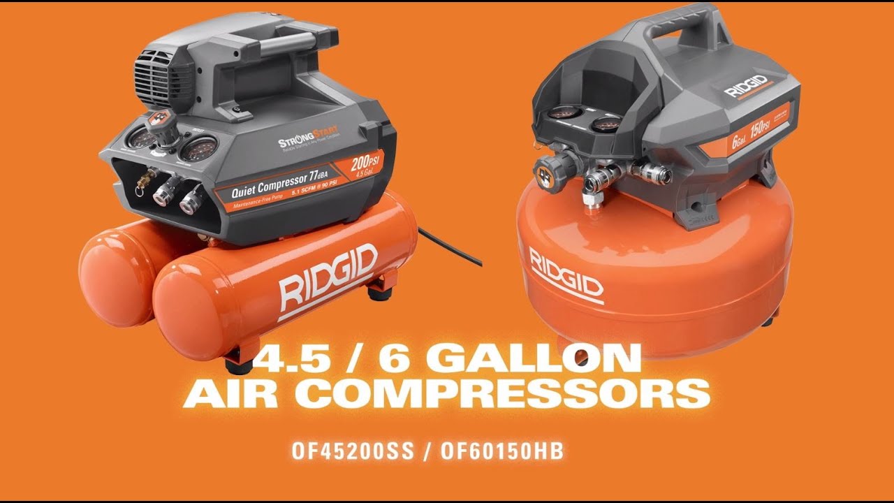 RIDGID 4.5/6 Gallon Air Compressors - YouTube