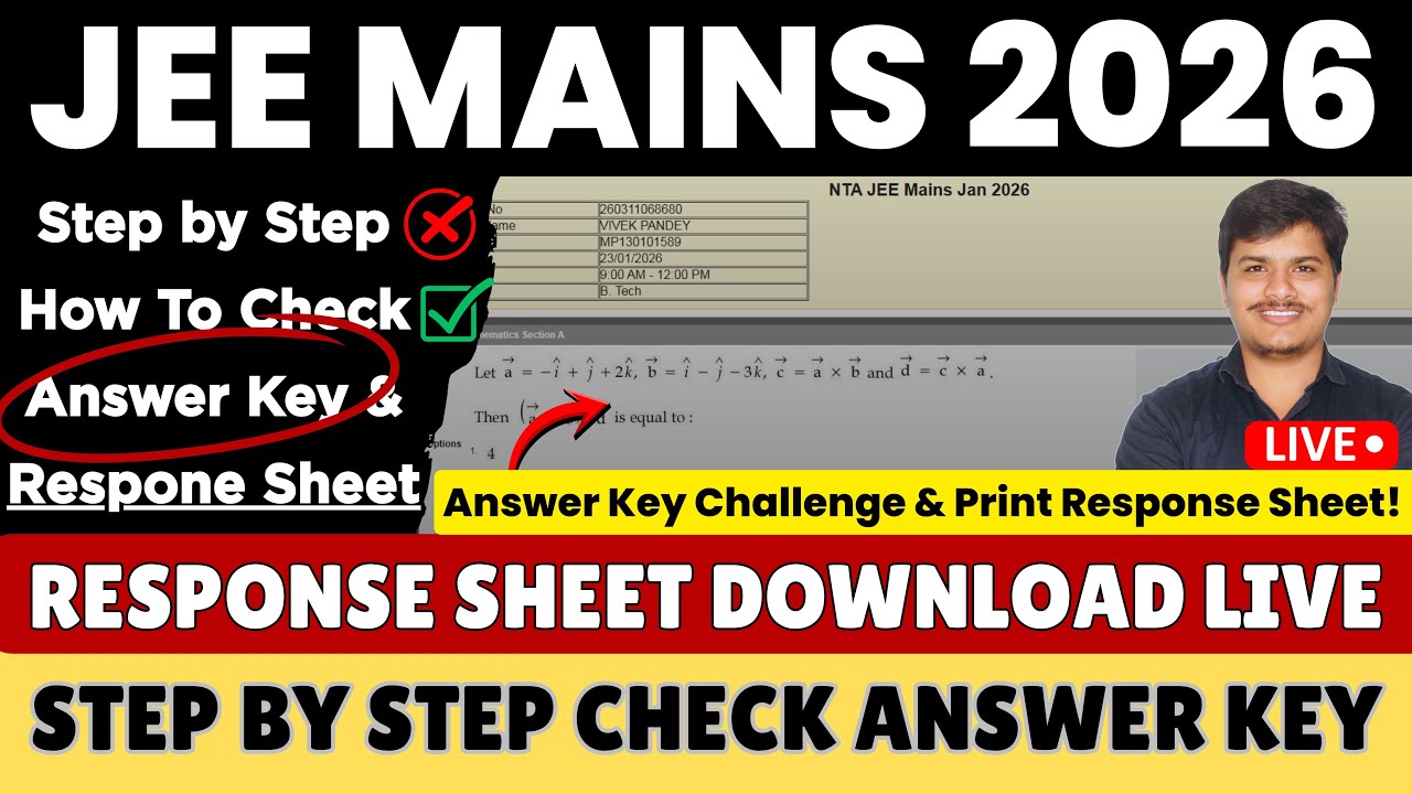 📌Step by Step How To Download & Check JEE Mains 2026 Session 1 Response Sheet & Answer Key ✅ 