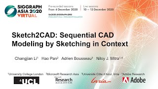 Sketch2CAD: Siggraph Asia 2020 presentation